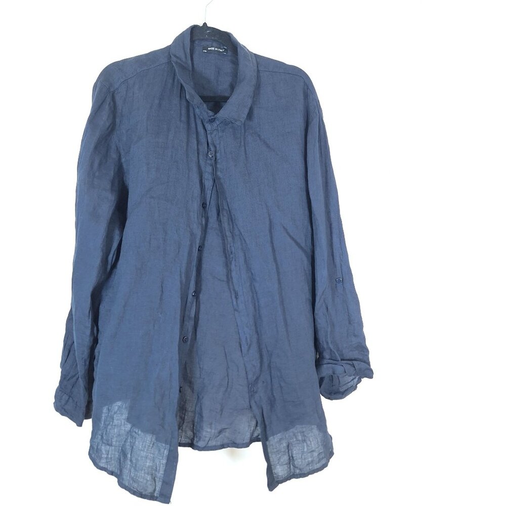 100% linen made in Italy button down shirt size XXL